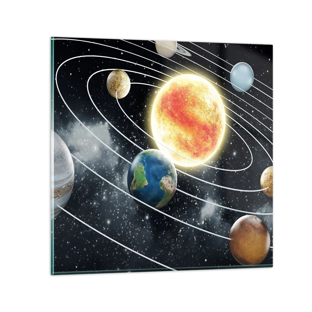 Impression sur verre - Image sur verre - Danse cosmique - 30x30 cm