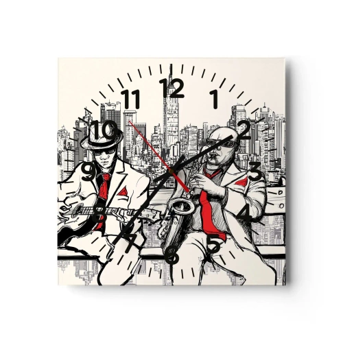 Horloge murale - Pendule murale - improvisation new-yorkaise - 40x40 cm