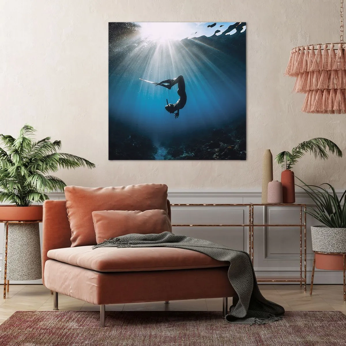 Impression sur toile - Image sur toile - Dans sous-marine - 70x70 cm