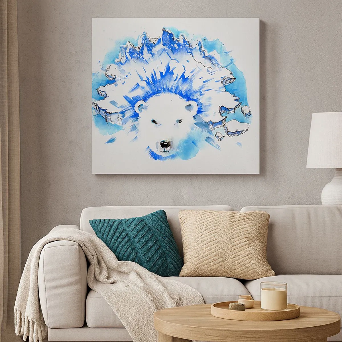 Impression sur toile - Image sur toile - Le roi de l'Arctique dans une couronne de glace - 30x30 cm