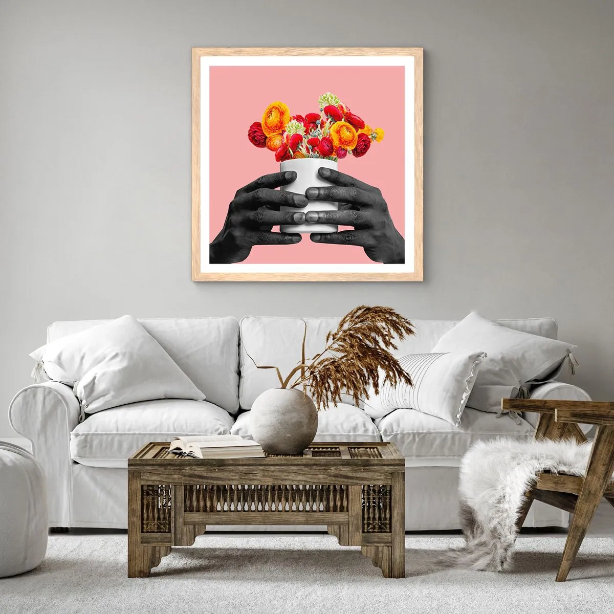 Affiche dans un chêne clair - Poster - Apothéose de la vie - 30x30 cm