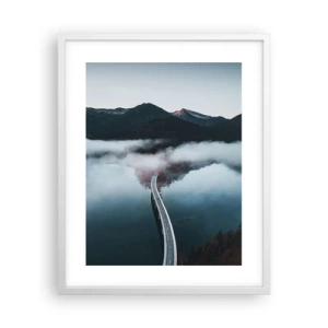 Affiche dans un cadre blanc - Poster - Sur une eau aussi lisse qu'un miroir - 40x50 cm