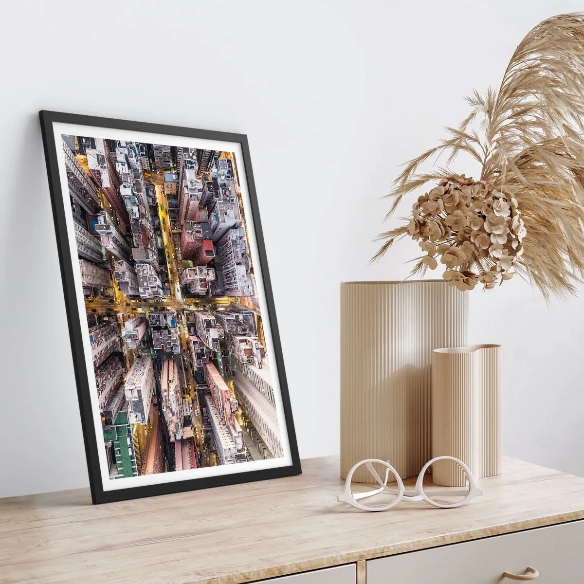 Affiche dans un cadre noir - Poster - Salutations de Hong-Kong - 61x91 cm