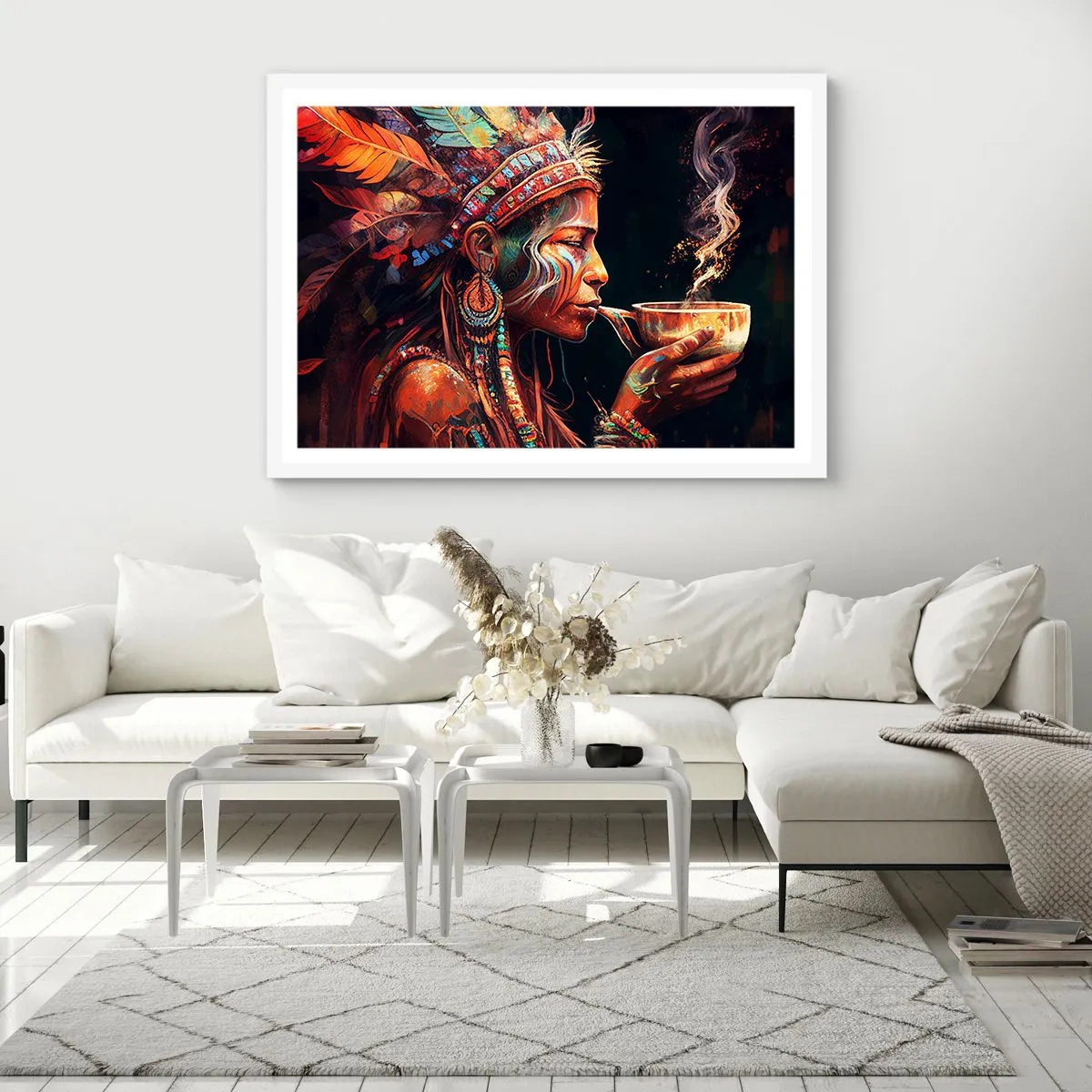 Affiche dans un cadre blanc - Poster - Rituel magique - 40x30 cm