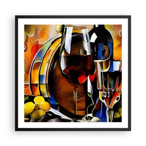 Affiche dans un cadre noir - Poster - Et le monde prend des couleurs - 60x60 cm