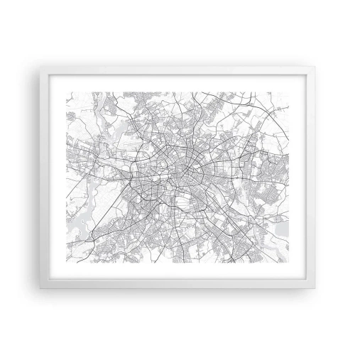 Affiche dans un cadre blanc - Poster - Fleur de Berlin - 50x40 cm