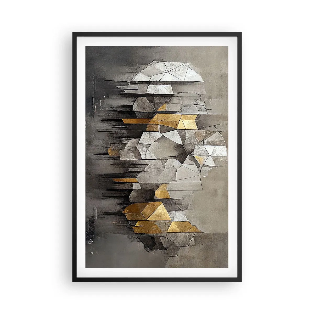 Affiche dans un cadre noir - Poster - Composition de glace et de lumière - 61x91 cm