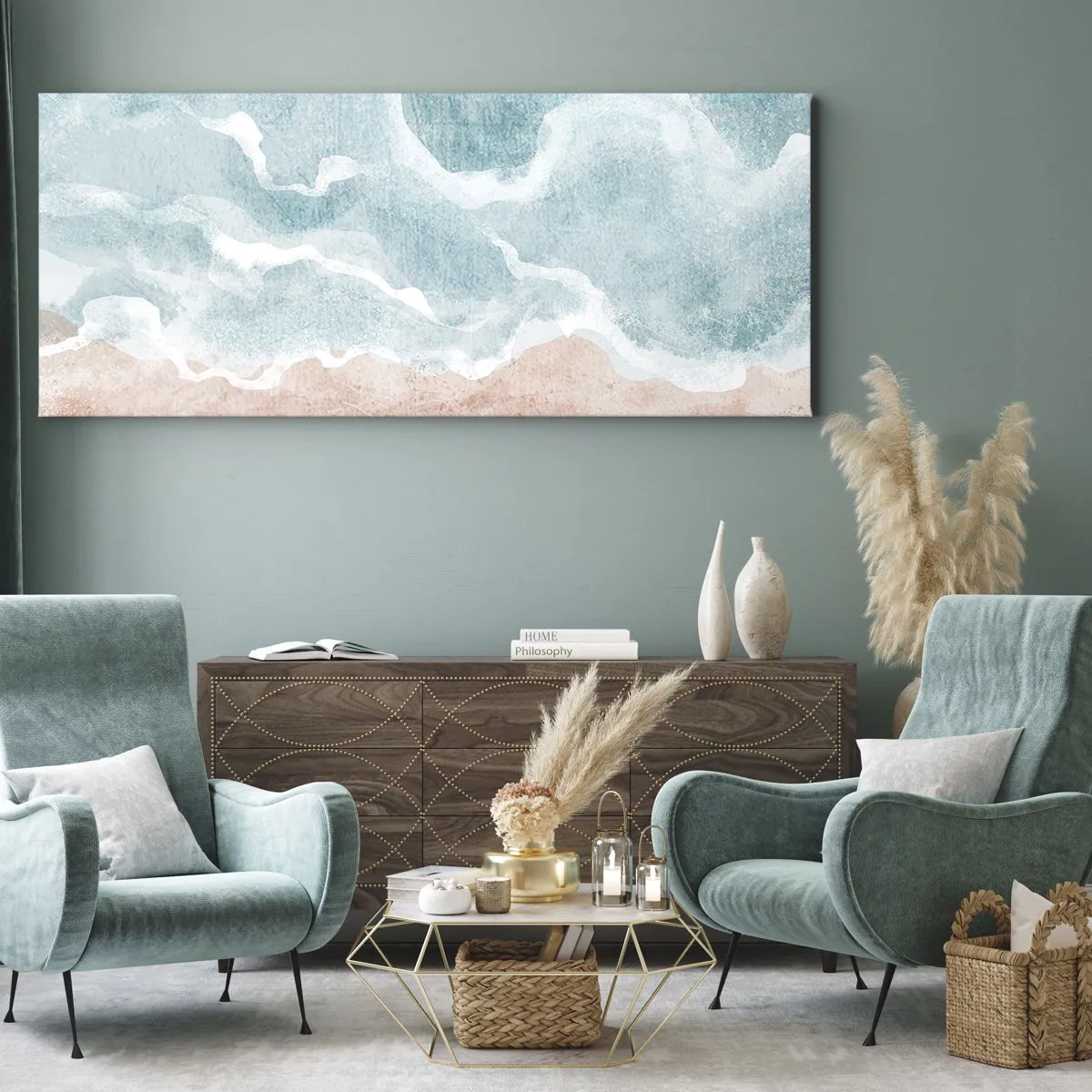 Impression sur toile - Image sur toile - Abstraction du nuage - 100x40 cm