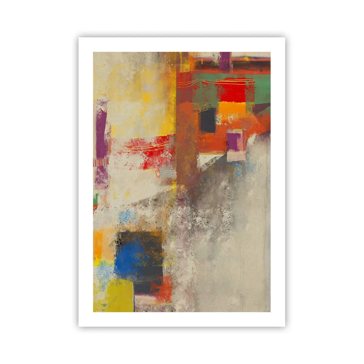 Affiche - Poster - Composition abstraite aux couleurs vives - 50x70cm - Géométrie des couleurs - Décoration murale moderne pour le salon et la chambre ARTTOR