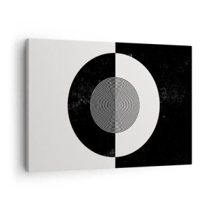 Impression sur toile - Image sur toile - Motif graphique contrasté noir et blanc - 70x50cm - Harmonie de noir et blanc - Décoration murale moderne pour le salon et la chambre ARTTOR