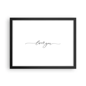 Affiche dans un cadre noir - Poster - Noir sur blanc - 40x30 cm