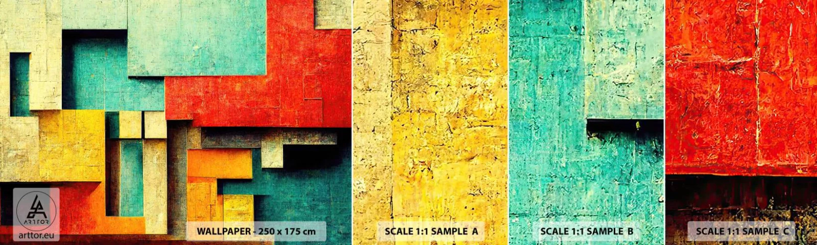 Échantillon De Papier Peint Standard Eco - Festival des angles droits - 3D, Morceau, Géométrique - 100x30 cm