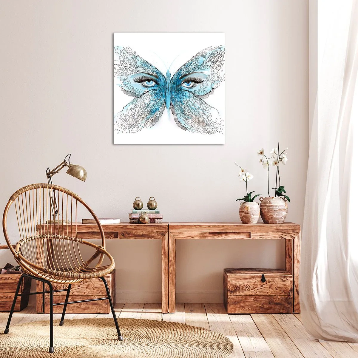 Impression sur toile - Image sur toile - Mésange bleue Eros - 40x40 cm