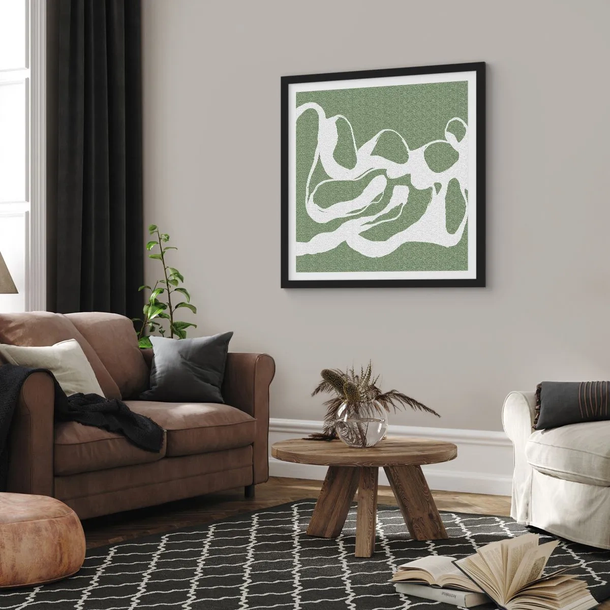 Affiche dans un cadre noir - Poster - L'appel de l'espace - 40x40 cm