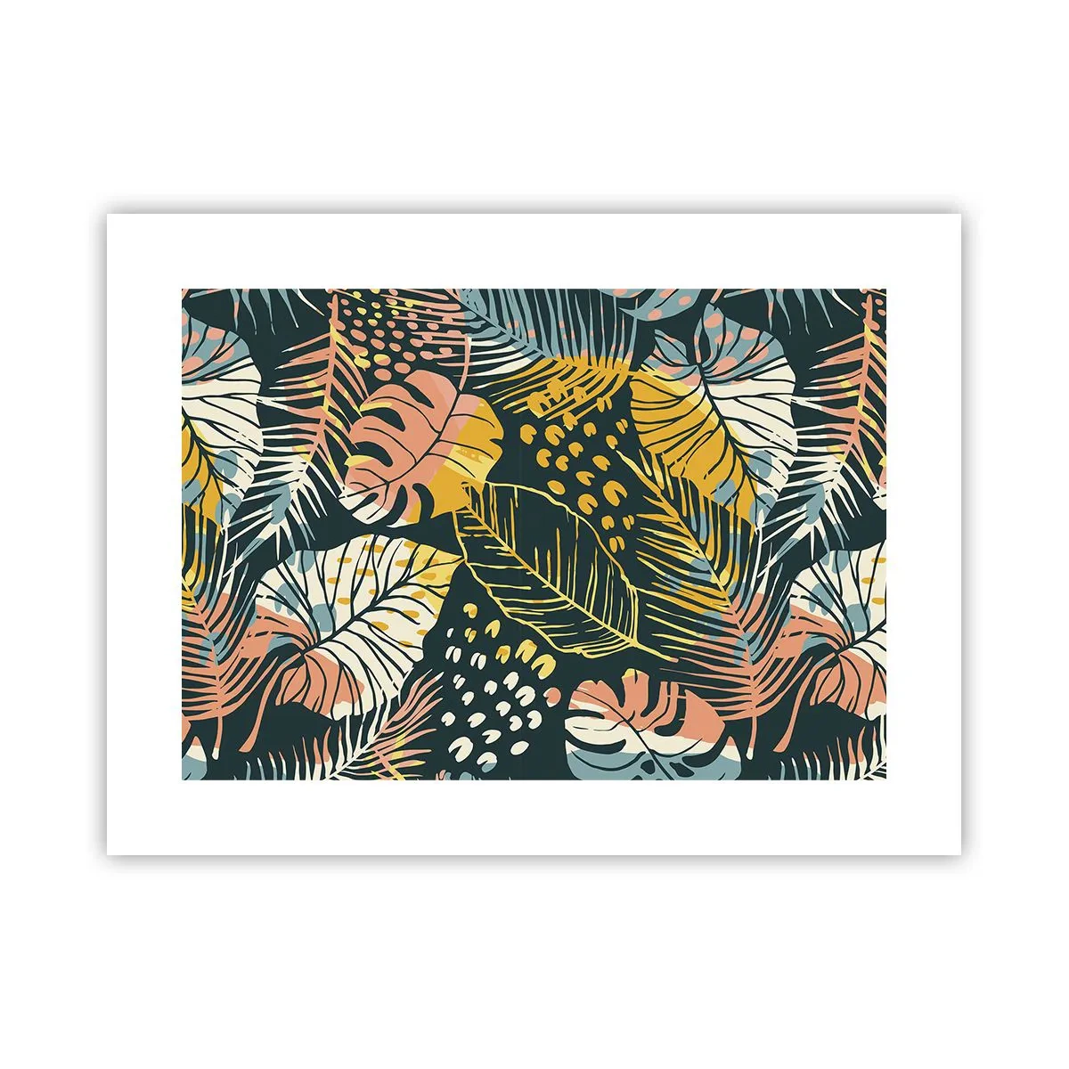 Affiche - Poster - Fantaisie feuillue - 40x30 cm
