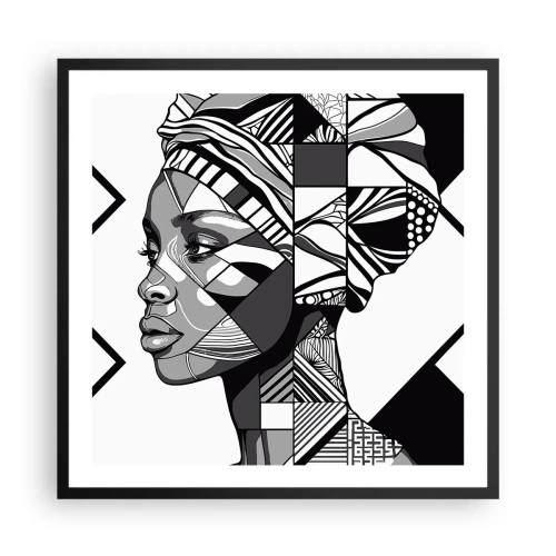 Affiche dans un cadre noir - Poster - Portrait ethnique - 60x60 cm