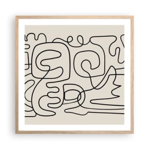 Affiche dans un chêne clair - Poster - Suivez les indices - 60x60 cm