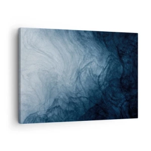 Impression sur toile - Image sur toile - Une composition abstraite dans les tons de bleu et bleu marine. - 70x50cm - Atteindre en profondeur - Décoration murale moderne pour le salon et la chambre ARTTOR