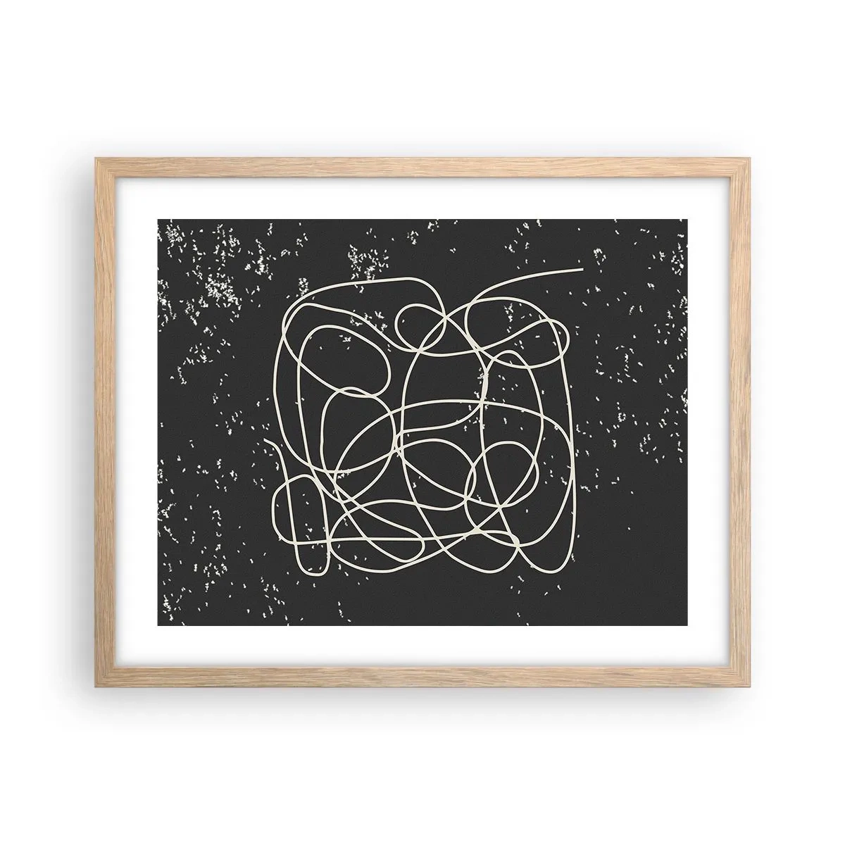 Affiche dans un chêne clair - Poster - Errance des pensées - 50x40 cm