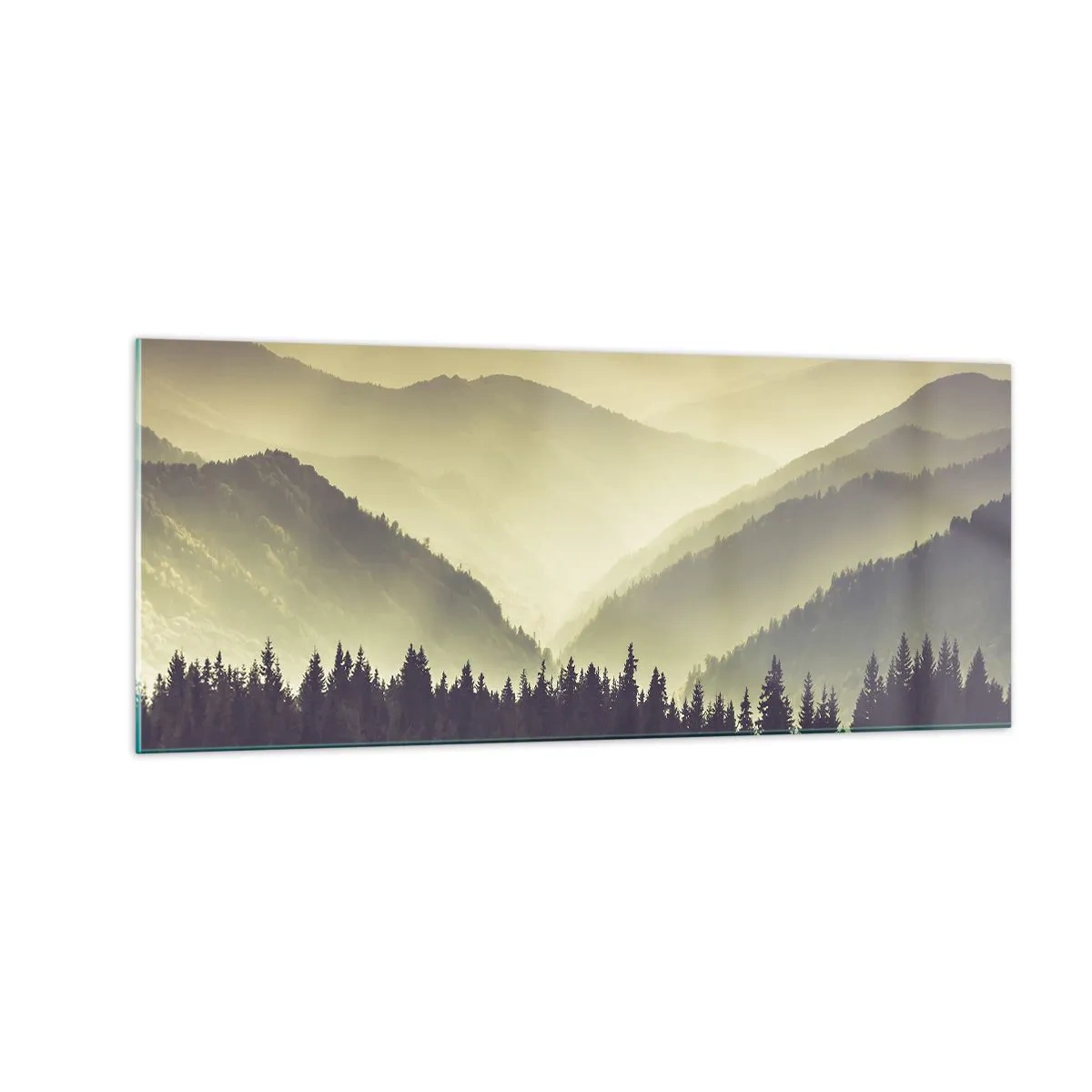 Impression sur verre - Image sur verre - Derrière les sept montagnes… - 100x40 cm