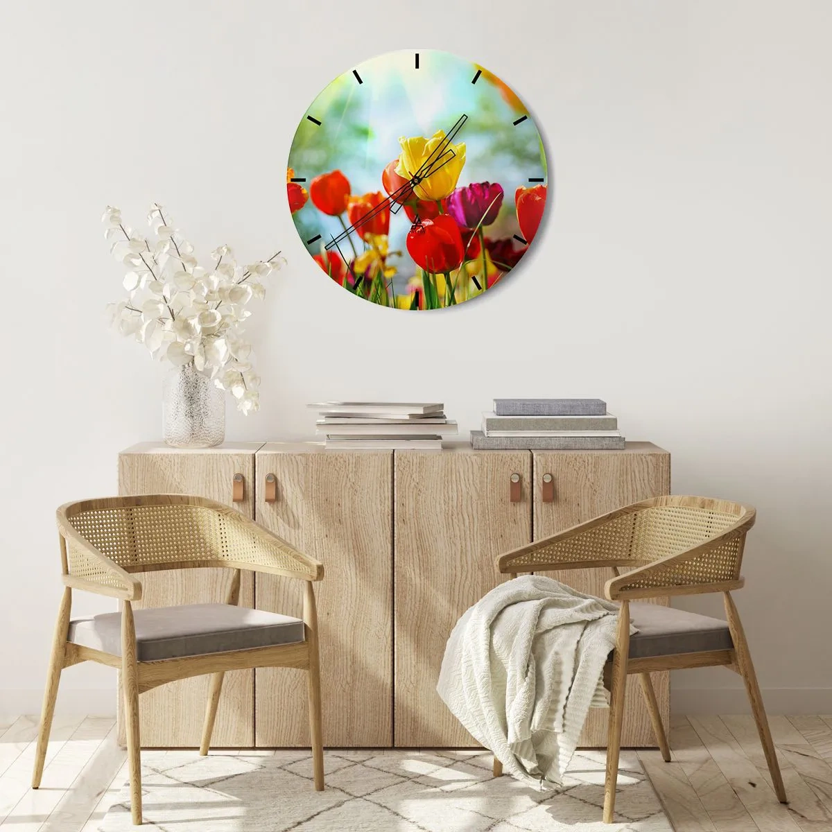 Horloge murale - Pendule murale - Toutes les couleurs du soleil - 30x30 cm