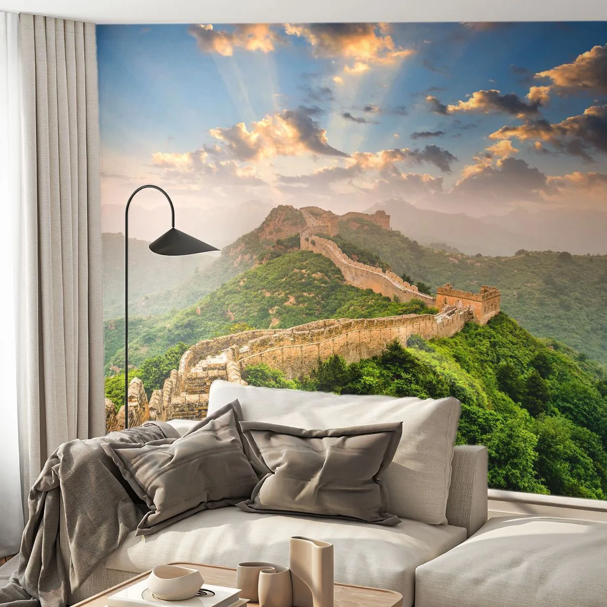 Papier Peint Photo Premium Canvas - Grandeur éternelle - Paysage, La grande muraille de Chine, Asie - 450x315 cm