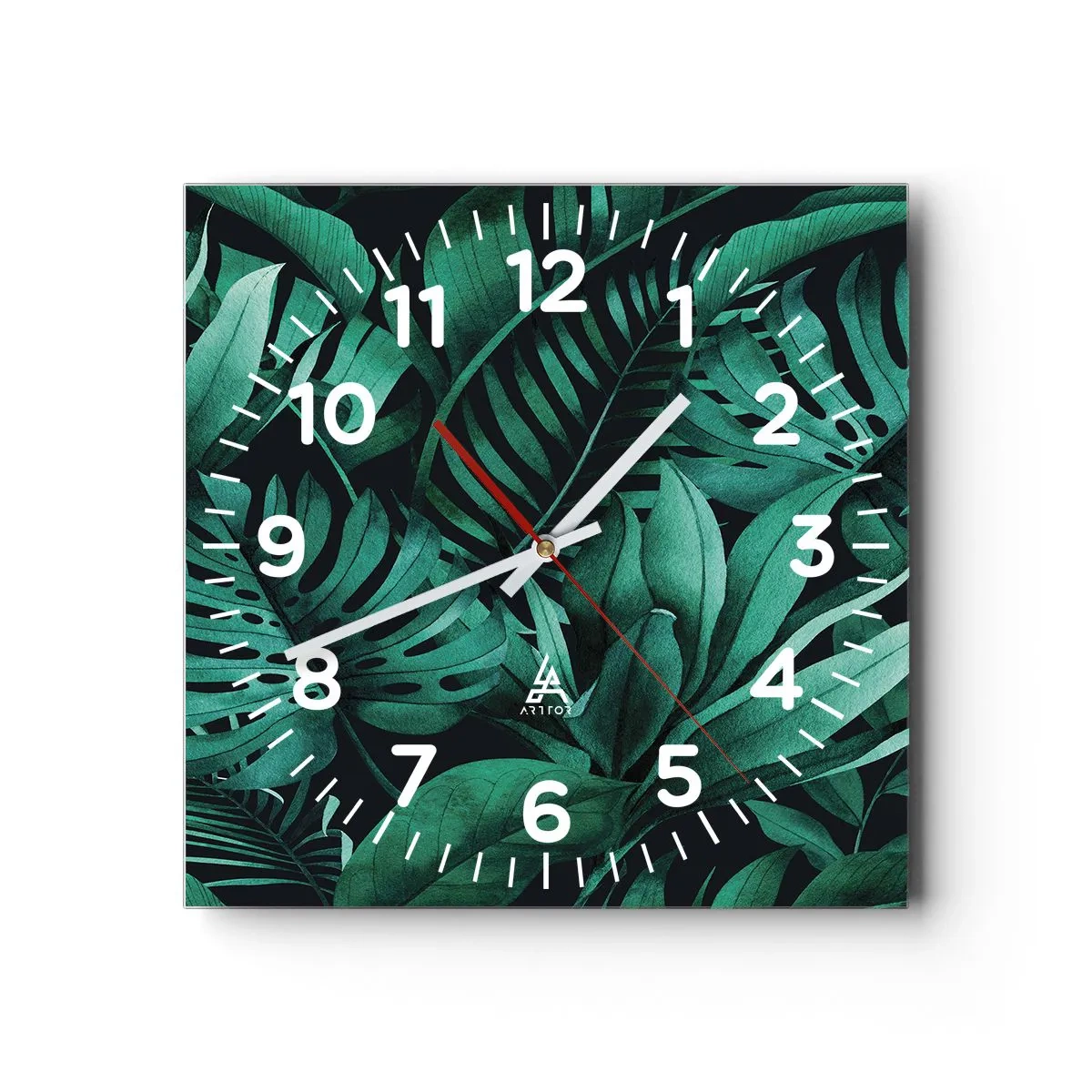 Horloge murale - Pendule murale - Profondeur du vert tropical - 30x30 cm