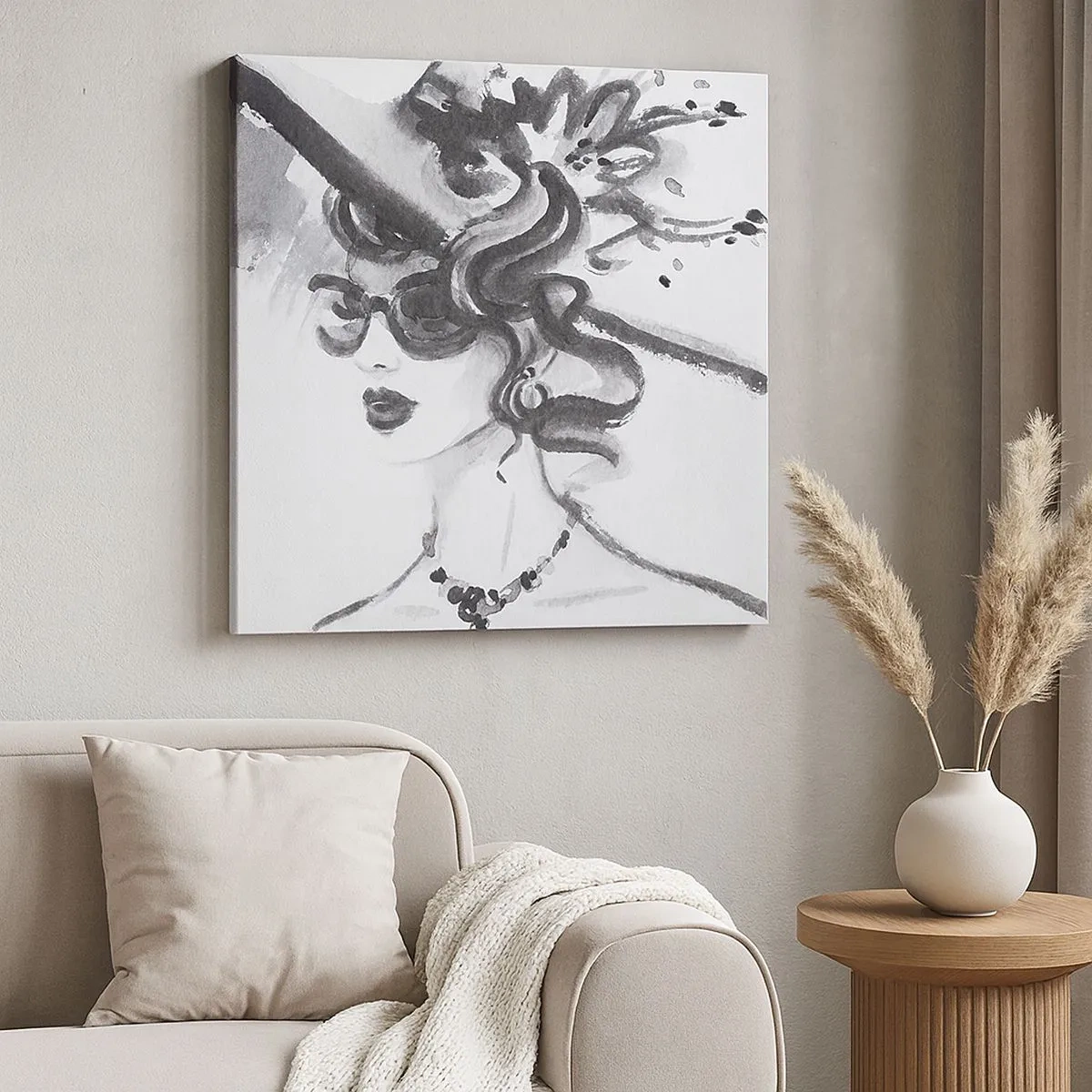 Impression sur toile - Image sur toile - Une dame de caractère - 30x30 cm