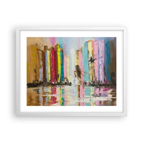 Affiche dans un cadre blanc - Poster - Viens avec moi - 50x40 cm