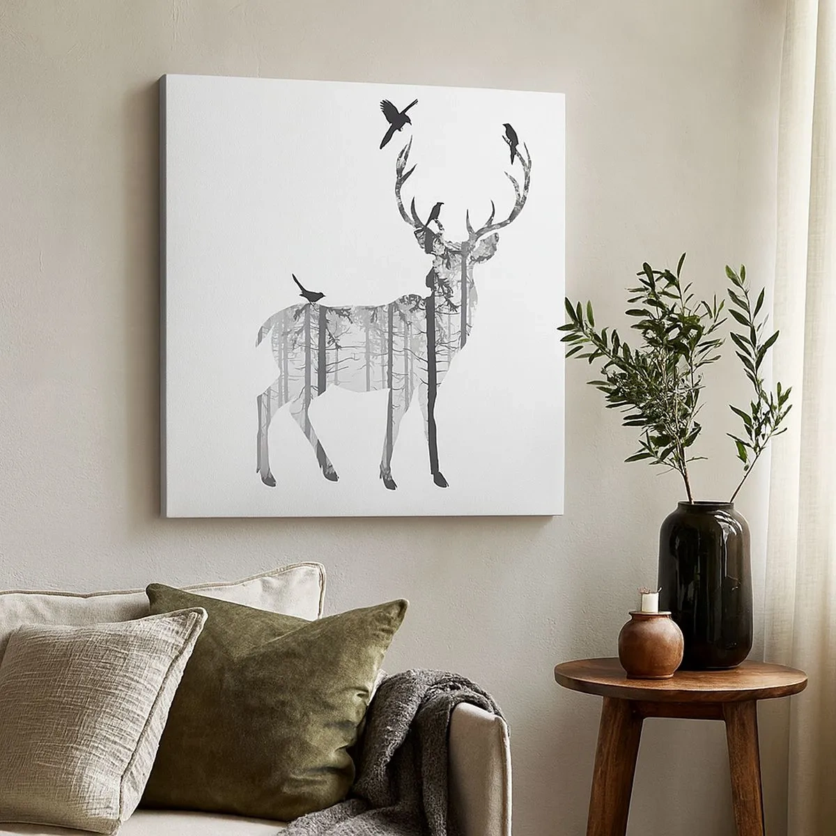 Impression sur toile - Image sur toile - La bonne âme de la forêt - 30x30 cm