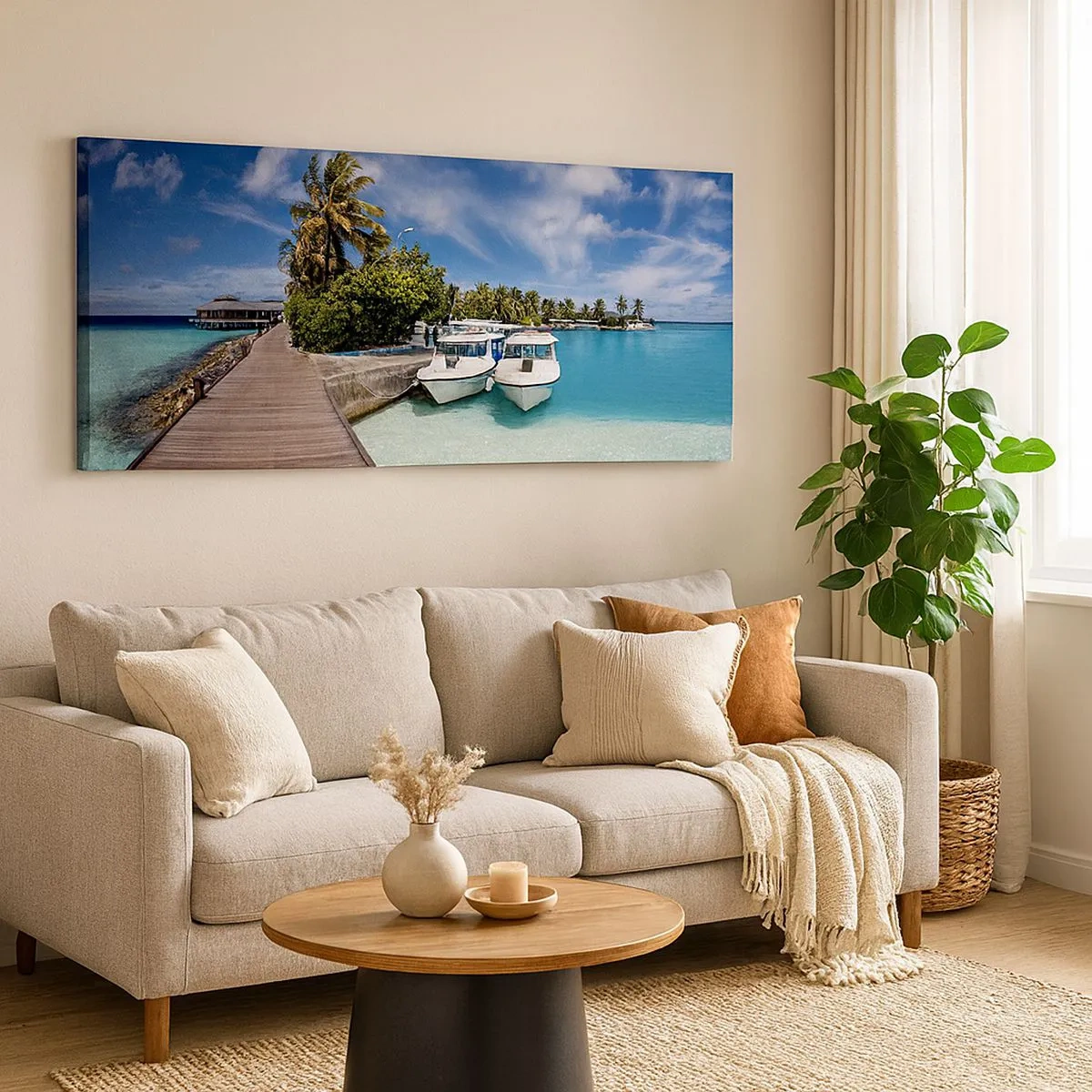 Impression sur toile - Image sur toile - Et cependant, le paradis existe bien - 100x40 cm