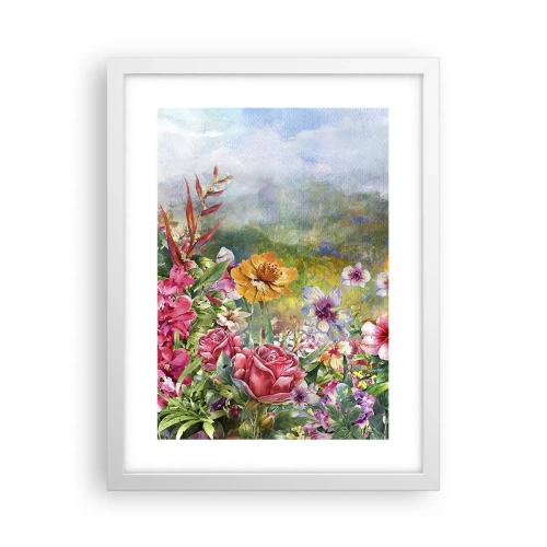 Affiche dans un cadre blanc - Poster - Un jardin devenu fou - 30x40 cm