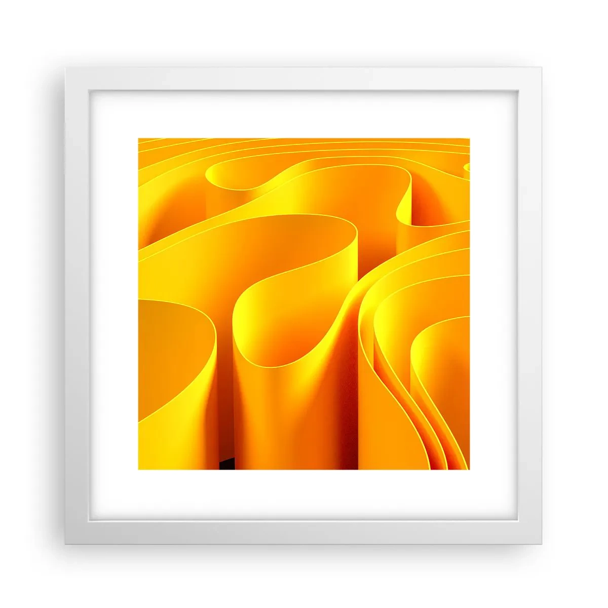 Affiche dans un cadre blanc - Poster - Comme les vagues du soleil - 30x30 cm