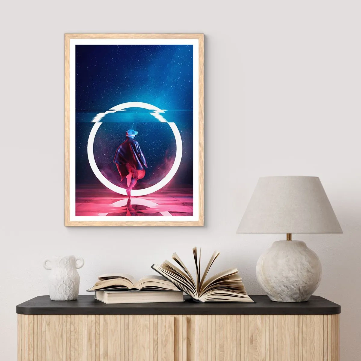 Affiche dans un chêne clair - Poster - Entre deux mondes - 61x91 cm