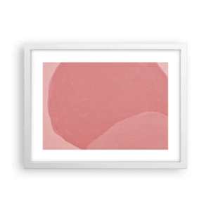Affiche dans un cadre blanc - Poster - Composition organique en rose - 40x30 cm