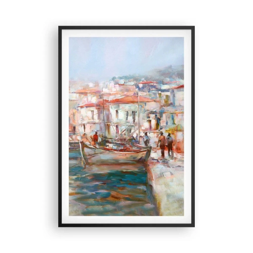 Affiche dans un cadre noir - Poster - Vacances pastelles - 61x91 cm