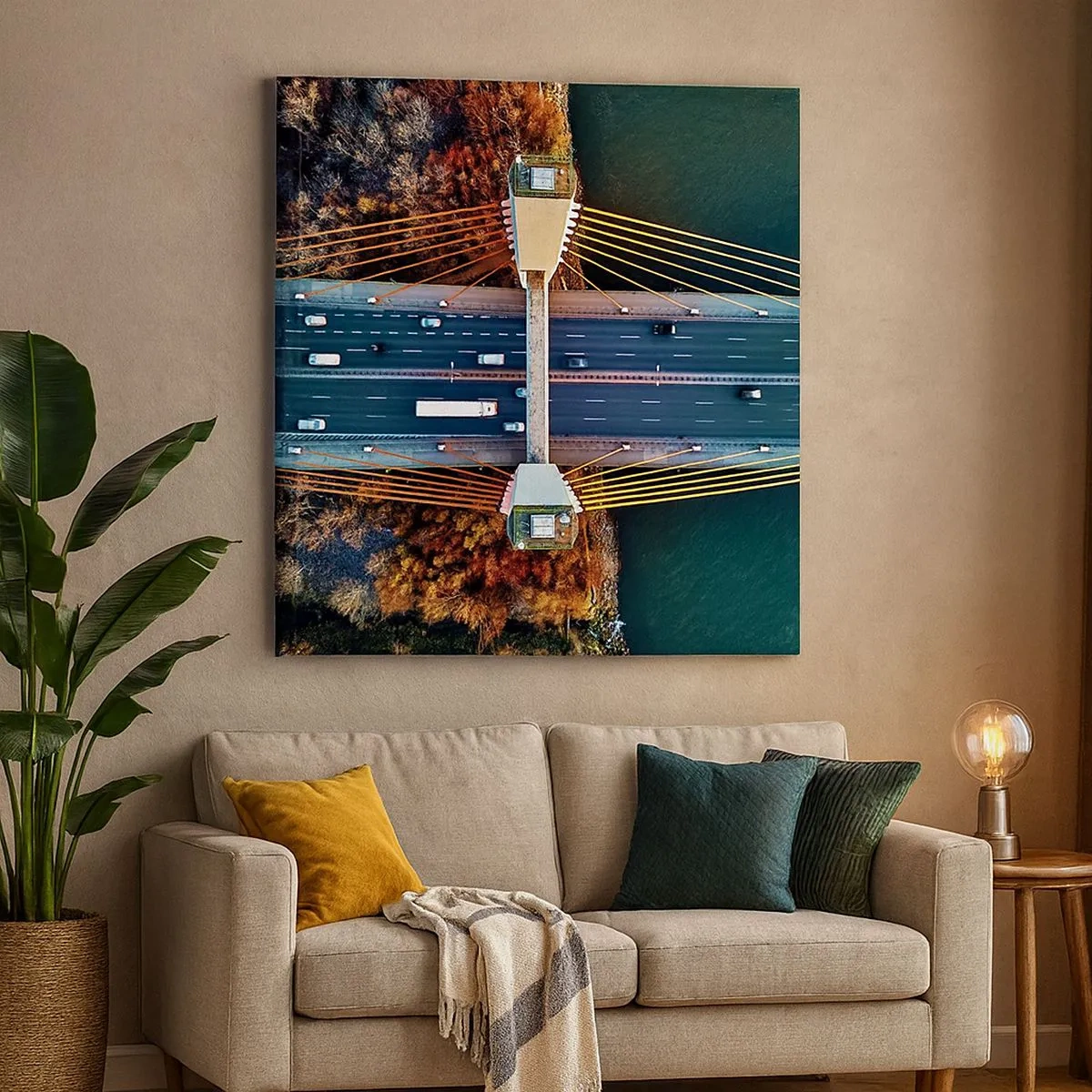 Impression sur toile - Image sur toile - Au dessus de l'eau et de la forêt - 30x30 cm