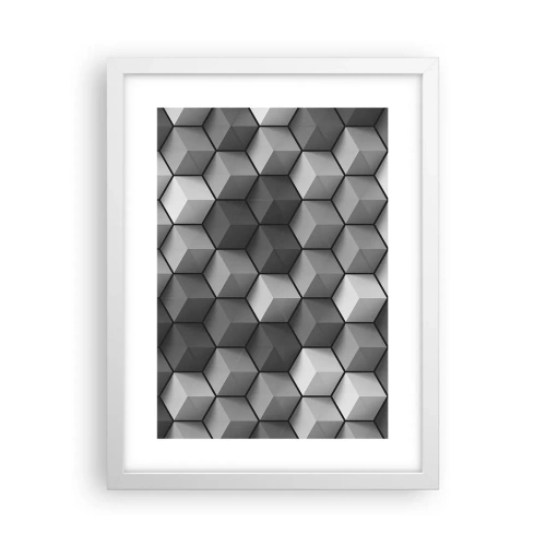 Affiche dans un cadre blanc - Poster - Puzzle cubiste - 30x40 cm