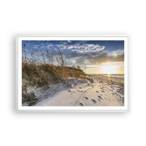 Affiche dans un cadre blanc - Poster - Invitation à la ballade - 91x61 cm