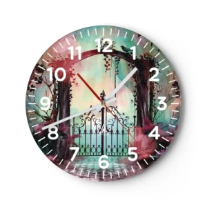 Horloge murale - Pendule murale - Jardin secret - 40x40 cm