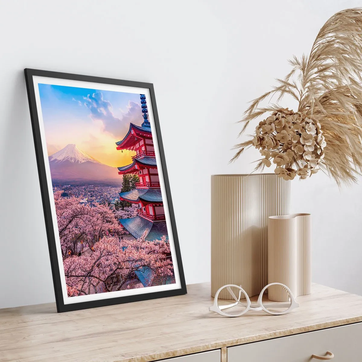 Affiche dans un cadre noir - Poster - Essence d'âme japonnaise - 61x91 cm
