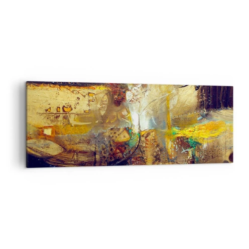Impression sur toile - Image sur toile - Nature morte abstraite aux couleurs chaudes - 140x50cm - Froid, tiède, chaud - Décoration murale moderne pour le salon et la chambre ARTTOR