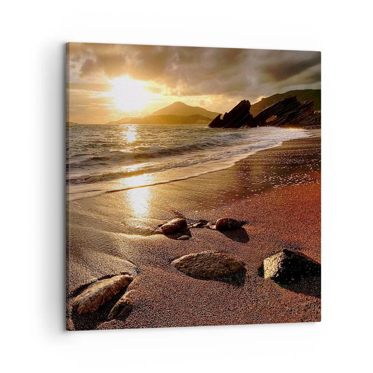 Impression sur toile - Image sur toile - Suivez le soleil sur les collines - 50x50 cm