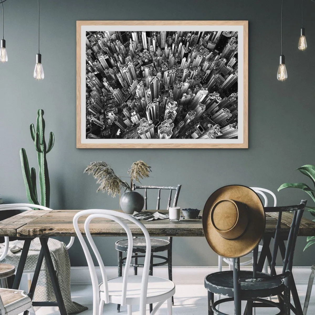 Affiche dans un chêne clair - Poster - Toujours de plus en plus haut - 40x30 cm