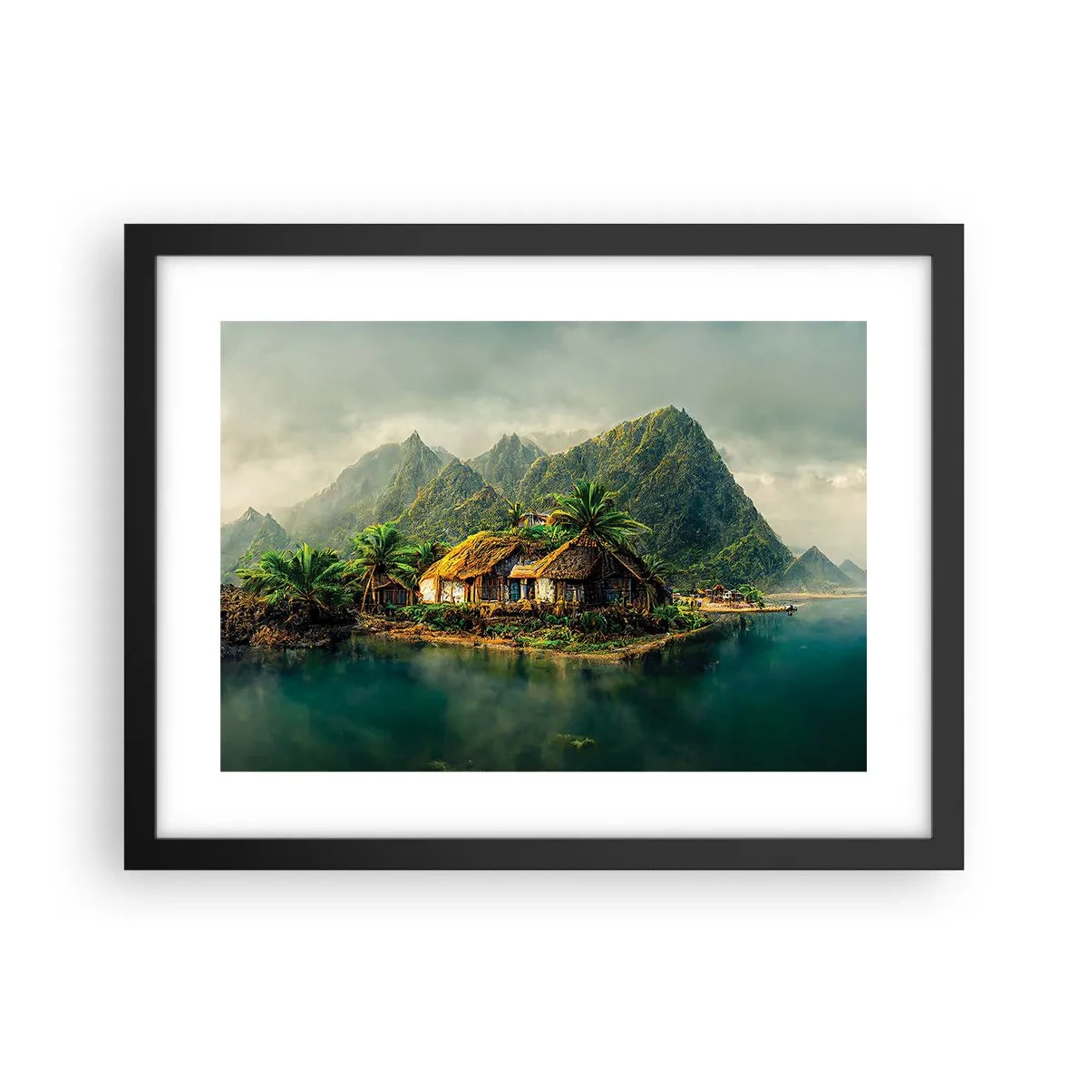 Affiche dans un cadre noir - Poster - Paradis tropical - 40x30 cm