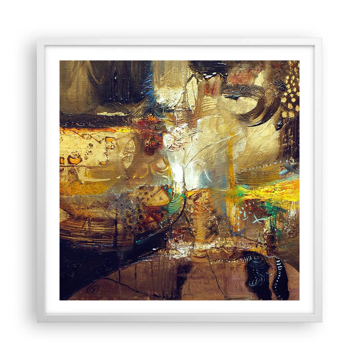 Affiche dans un cadre blanc - Poster - Froid, tiède, chaud - 60x60 cm