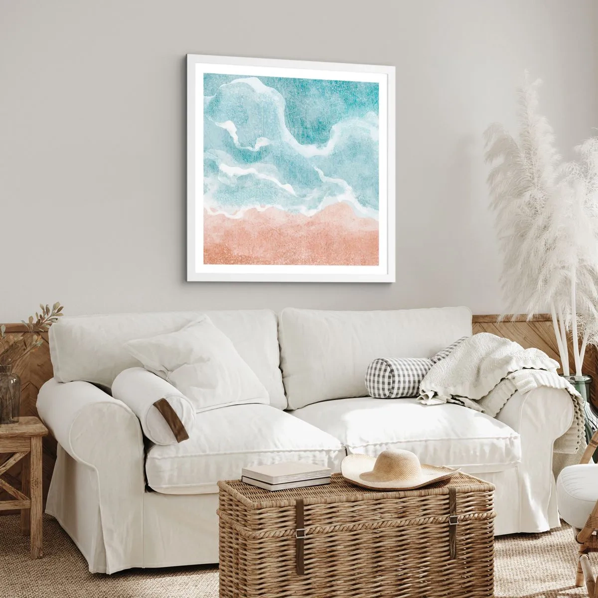 Affiche dans un cadre blanc - Poster - Abstraction du nuage - 50x50 cm