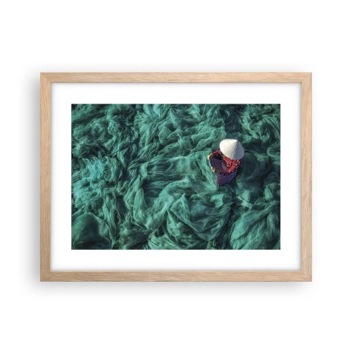 Affiche dans un chêne clair - Poster - Dans une mer de filet - 40x30 cm