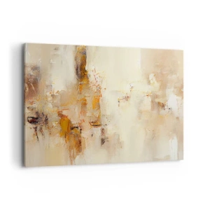 Impression sur toile - Image sur toile - Une composition abstraite dans des tons chauds de jaune et de marron. - 100x70cm - Âme de l'ambre - Décoration murale moderne pour le salon et la chambre ARTTOR