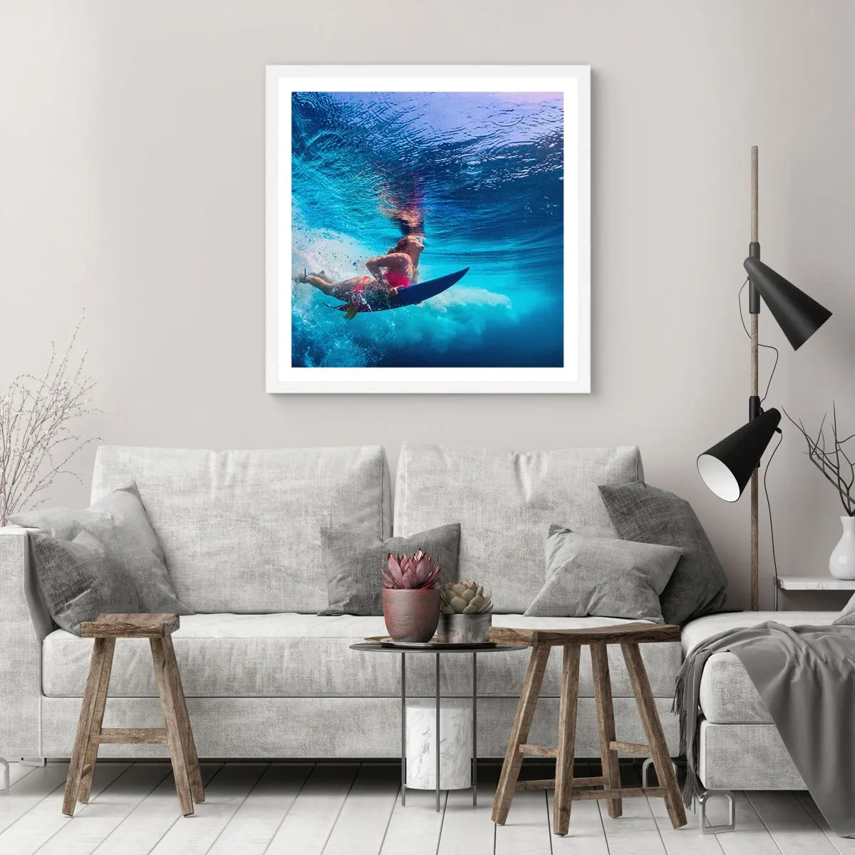 Affiche dans un cadre blanc - Poster - Joie profonde - 60x60 cm